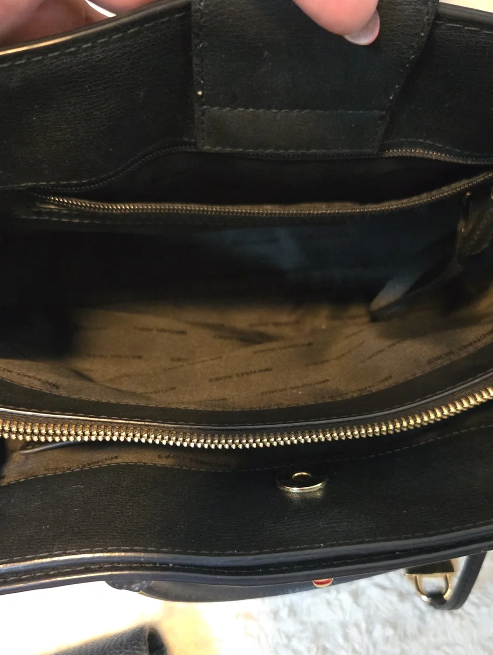 Michael Kors Black Pebbled Leather Satchel with Wallet